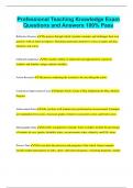 Professional Teaching Knowledge Exam Questions and Answers 100&percnt; Pass