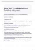 Social Work LCSW Exam (practice) Questions and Answers Graded A