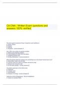 CA CNA - Written Exam questions and answers 100&percnt; verified&period;