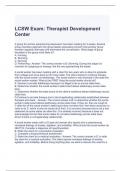 LCSW Exam Therapist Development Center Questions with correct Answers