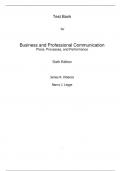 Business and Professional Communication Plans, Processes, and Performance, 6e James R. DiSanza (Test Bank All Chapters, 100% original verified, A+ Grade)