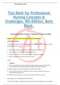Test Bank for Professional Nursing Concepts & Challenges, 9th Edition, Beth Black	