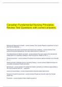 Canadian Fundamental Nursing Principles&colon; Review Test Questions with correct answers&period;