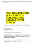 HESI GERIATRICS 2023 QUESTIONS WITH RATIONALES AND ANSWERS LATEST VERSION