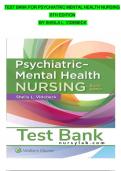 TEST BANK For Psychiatric Mental Health Nursing, 8th Edition by Sheila L. Videbeck, Chapter's 1 - 24 (Verified by Experts)