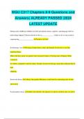 WGU C217 Chapters 8-9 Questions and Answers&vert; ALREADY PASSED &vert;2024 LATEST UPDATE