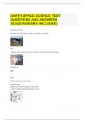 EARTH SPACE SCIENCE TEST QUESTIONS AND ANSWERS 2024(DIAGRAMS INCLUDED)|GUARANTEED SUCCESS