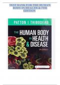 TEST BANK FOR THE HUMAN BODY IN HEALTH & 7TH EDITION 