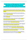  Nursing Leadership and Management Test 2023 pakage deal
