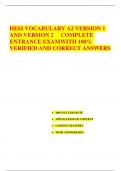 HESI VOCABULARY A2 VERSION 1  AND VERSION 2 COMPLETE ENTRANCE EXAMWITH 100&percnt;  VERIFIED AND CORRECT ANSWERS  100&percnt;SUCCESS RATE