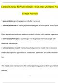 Clinical Science & Practice Exam 1 Fall 2023 with complete solution