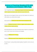 Science of Teaching Reading STR &lpar;293&rpar; Questions and Answers 100&percnt; Pass