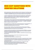 HESI EXIT QUESTIONS WITH  VERIFIED SOLUTIONS
