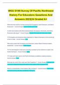 WGU D189 Survey Of Pacific Northwest History For Educators Questions And Answers 2023&vert;24 Graded A&plus;
