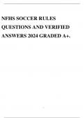 NFHS SOCCER RULES QUESTIONS AND VERIFIED ANSWERS 2024 GRADED A+.