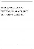 HEARTCODE ACLS 2025 QUESTIONS AND CORRECT ANSWERS GRADED A+.