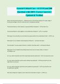General Critical Care - ACCS Exam &vert;100 Questions with 100&percnt; Correct Answers &vert; Updated & Verified