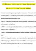 NCC Electronic Fetal Monitoring Practice Questions and Answers (2023 / 2024) (Verified Answers)
