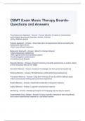 CBMT Exam Music Therapy Boards-Questions and Answers
