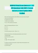 KHP415 Final Exam Quizzes 6 &ndash; 12 &vert; 150 Questions with 100&percnt; Correct Answers &vert; Latest Update 2024 &vert; Verified