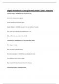 Digital Notebook Exam Questions With Correct Answers