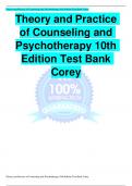 Theory and Practice of Counseling and Psychotherapy 10th Edition Test Bank Corey 178 Chapters 01 Introduction and Overview MULTIPLE-CHOICE TEST ITEMS Note: Below are test items for chapter 1 of Theory and Practice of Counseling and Psychotherapy. 1. Synth
