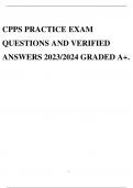 CPPS PRACTICE EXAM QUESTIONS AND VERIFIED ANSWERS 2023/2024 GRADED A+.