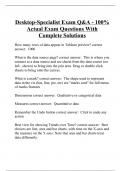 Desktop-Specialist Exam Q&A - 100% Actual Exam Questions With  Complete Solutions