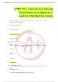 CWV 101 Final Exam Actual Questions And Answers &vert;  LATEST UPDATES 2023&period;