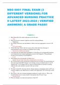 NSG 6001 FINAL EXAM &lpar;3  DIFFERENT VERSIONS&rpar; FOR ADVANCED NURSING PRACTICE  II LATEST  &vert; VERIFIED  ANSWERS &vert; A GRADE PASS&excl;&excl;