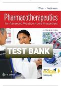2022/2023 TEST BANK; PHARMACOTHERAPEUTICS FOR ADVANCED PRACTICE NURSE PRESCRIBERS, 5TH EDITION WOO ROBINSON.COVERING CHAPTERS 1-55 QUESTIONS AND ANSWERS WITH RATIONALES/RATED A+