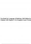 Test Bank for Language of Medicine 12th Edition by Chabner |All Chapters 1-22 |Complete Latest Version.