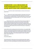 HOMEWORK 3.4 3.5 MEASURES OF POSITION QUARTILES & OUTLIERS EXAM QUESTIONS AND ANSWERS 2024|GUARANTEED SUCCESS