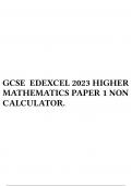 GCSE EDEXCEL 2023 HIGHER MATHEMATICS PAPER 1 NON CALCULATOR.