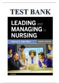 TEST BANK FOR LEADING AND MANAGING IN NURSING 7TH EDITION YODER-WISE- COMPLETE UPDATED TESTBANK-FULL TB