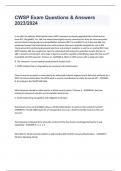 CWSP Exam Questions & Answers 2023&sol;2024