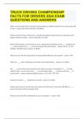 TRUCK DRIVING CHAMPIONSHIP FACTS FOR DRIVERS 2024 EXAM QUESTIONS AND ANSWERS.docx|GUARANTEED SUCCESS