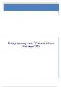 Portage learning chem 210 exams 1-8 and final exam 2023