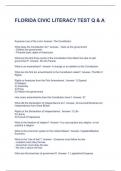 FLORIDA CIVIC LITERACY TEST Q & A