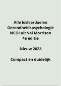 Samenvatting Gezondheidspsychologie Val Morrison (4e editie) nieuw 2023