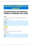 ADVANCED PLACEMENT (AP) BIOLOGY |  CELLULAR BIOLOGY 695 QUESTIONS CORRECTLY ANSWERED |VERIFIED ANSWERS |GRADED A+