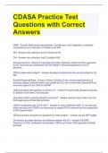 CDASA Practice Test Questions with Correct Answers 