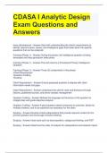 CDASA I Analytic Design Exam Questions and Answers 