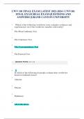 CWV 101 FINAL EXAM LATEST 2022-2024 &sol; CWV101  FINAL EXAM REAL EXAM QUESTIONS AND  ANSWERS &vert;GRAND CANYON UNIVERSITY