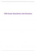 CDR Exam Questions and Answers