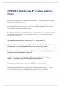 CPR&sol;BLS Healthcare Providers Written Exam questions and 100&percnt; correct answers