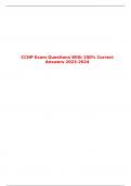 CCHP Exam Questions With 100&percnt; Correct Answers 2023-2024
