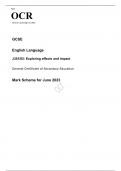OCR GCSE (9–1) English Language J351/02 JUNE 2023 MARK SCHEME: Exploring effects and impact