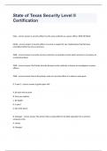 State of Texas Security Level II Certification exam questions and 100&percnt; correct answers 