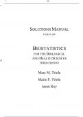 Biostatistics for the Biological and Health Sciences, 3e Marc Triola, Mario Triola, Jason Roy (Solutions Manual All Chapters, 100% original verified, A+ Grade)